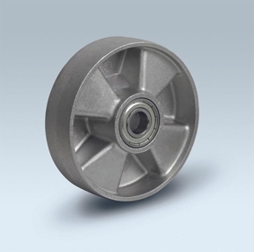 Ruote serie U Ruote monolitiche in alluminio idonee per alte temperature (-40°C / +270°C). Disponibili con cuscinetti a sfere standard o inox Ruota con cuscinetti a sfere.