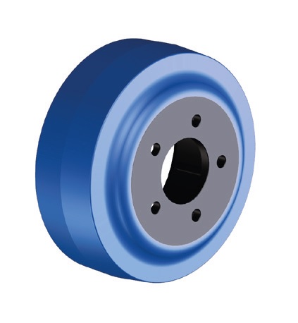 Ruote serie ZO Ruote motrici in poliuretano soffice durezza 87+/-3 Sh.A. La portata è riferita ad una velocità di 6 km/h. <br/>N.5 fori diametro 11 mm su raggio di 46 mm.