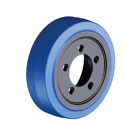 Ruote serie ZO Ruote motrici in poliuretano soffice durezza 87+/-3 Sh.A. La portata è riferita ad una velocità di 6 km/h. <br/>N.5 fori diametro 15 mm su raggio di 56 mm.
