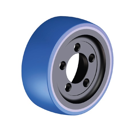 Ruote serie ZO Ruote motrici in poliuretano soffice durezza 87+/-3 Sh.A. La portata è riferita ad una velocità di 6 km/h. <br/>N.5 fori diametro 18,5 mm su raggio di 56 mm.
