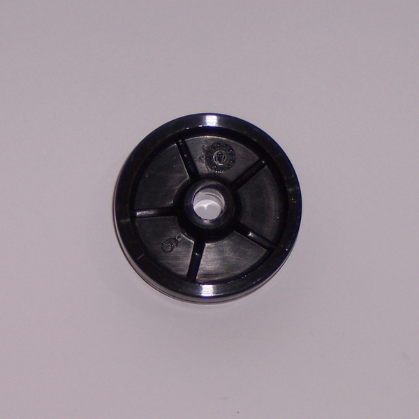 Ruote serie M Ruote per mobilio e per arredamento interni. Ruota a foro passante.<br/>Ruota in nylon nero a foro passante.