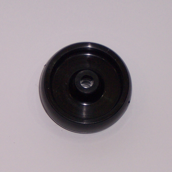 Ruote serie M Ruote per mobilio e per arredamento interni. Ruota a foro passante.<br/>Ruota in nylon nero a foro passante.