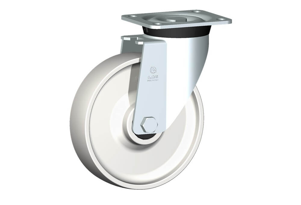 ROUE P 125X40/50 ROUL.BILLES CHAPE PIVOTANTE M4OL