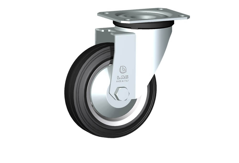 ROUE B 125X37,5/51 ROUL.BILLES CHAPE PIVOTANTE M22L