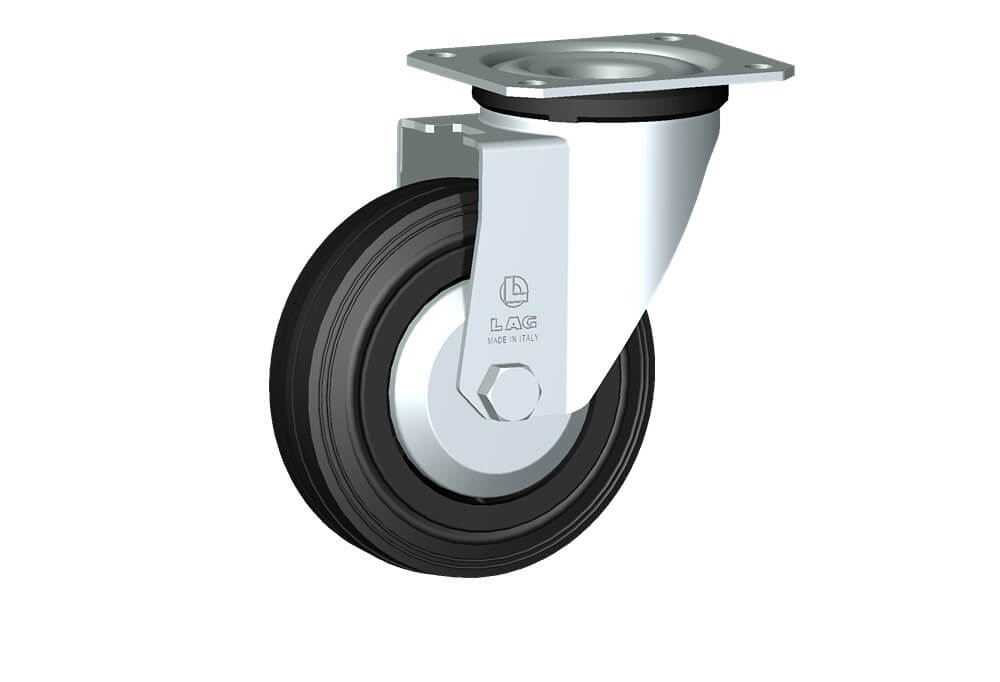 ROUE D 125X37,5/50 ROUL.ROUL. CHAPE PIVOTANTE M22L