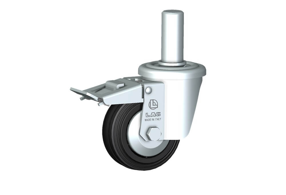 ROUE D 80X25/40 PALIER NYLON CHAPE A TIGE M22 22X50 + FREIN