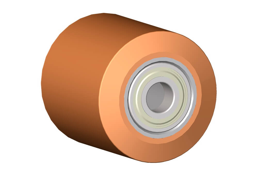 Wheel series RT Polyurethane coated steel rollers (95 Sh.A). Available with or without ball bearings.