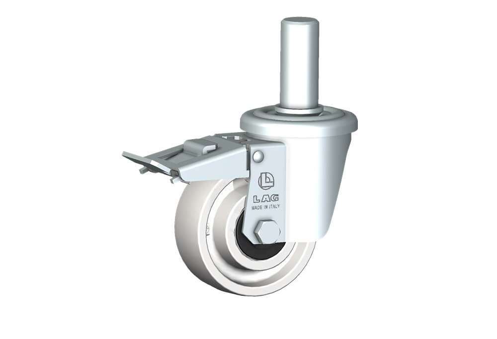 ROUE P 80X30/39,5 ROUL.BILLES CHAPE A TIGE M22 22X50 +FREINEIN