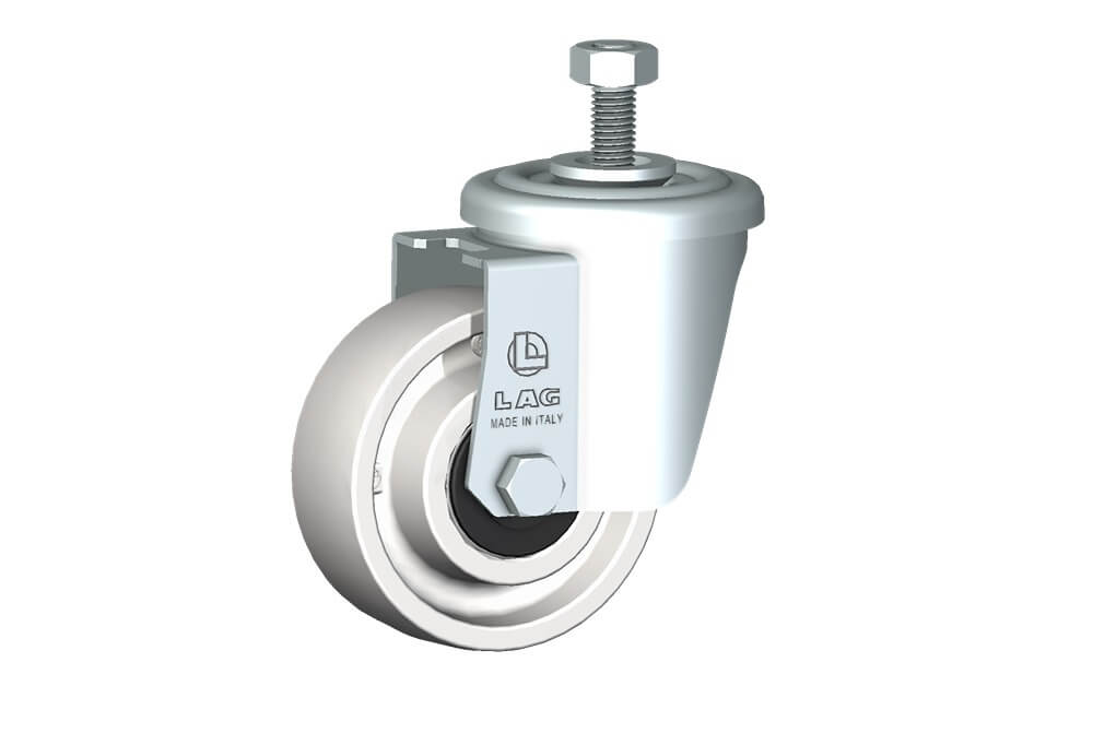 ROUE P 80X30/40 ROUL.BILLES CHAPE A TIGE FILETEE M22 M10X25