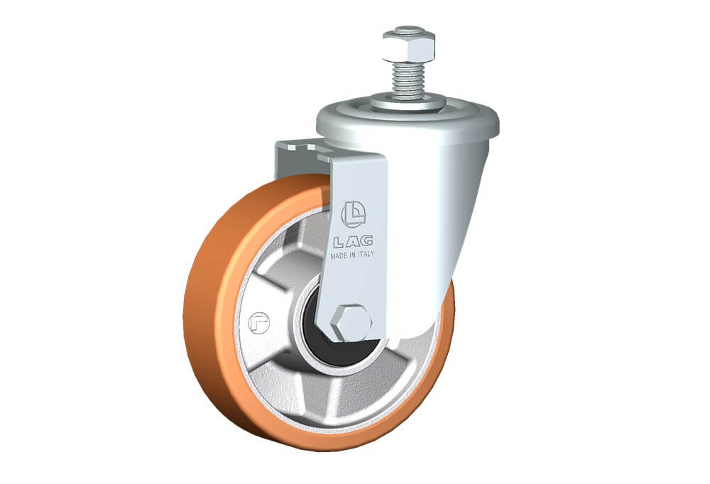 ROUE T 100X30/40 ROUL.BILLES CHAPE A TIGE FILETEE M22 M12X25