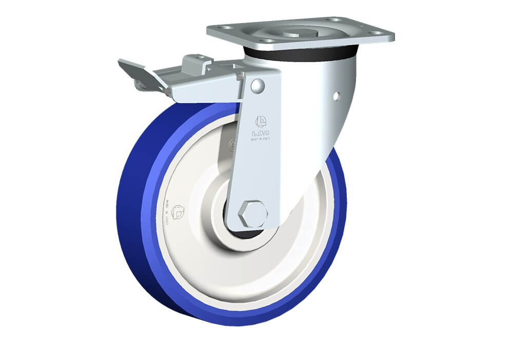 WHEEL AS 200X50/60 BB SWIVEL P60 +BRAKE