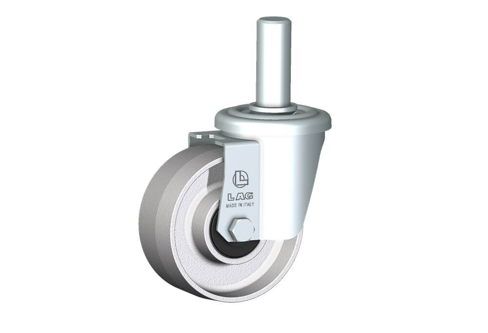 Wheel series U with fork M22 Die-cast aluminium wheels, for high temperature applications: -40°C / +270°C (-40°F / +518°F). Available with standard or stainless steel ball bearings. Wheel fitted with ball bearings.