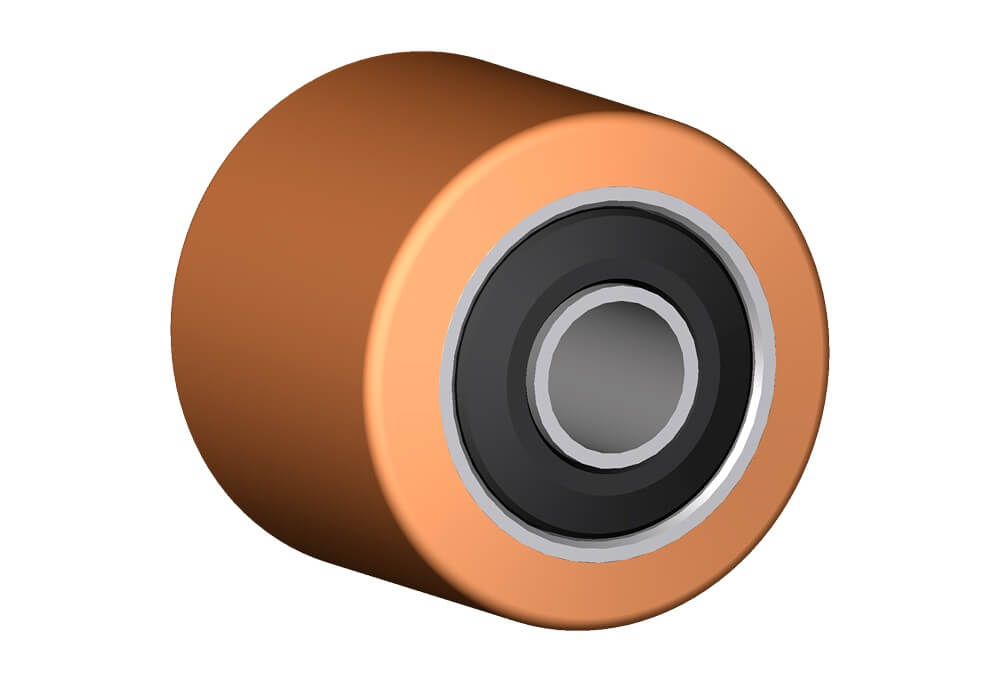 Wheel series RT Polyurethane coated steel rollers (95 Sh.A). Available with or without ball bearings.