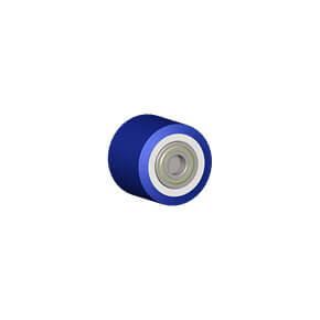 Wheels series RO ROLL-ADINYL SOFT - Rollers with cast soft polyurethane coating 87 Sh. A polyamide 6 center. Available with standard or stainless steel ball bearings.  Some feature semibushes with extra bearing shield/protection.