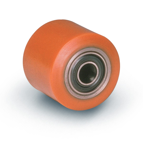 Wheel series RT Polyurethane coated steel rollers (95 Sh.A). Available with or without ball bearings. Wheel fitted with ball bearings.