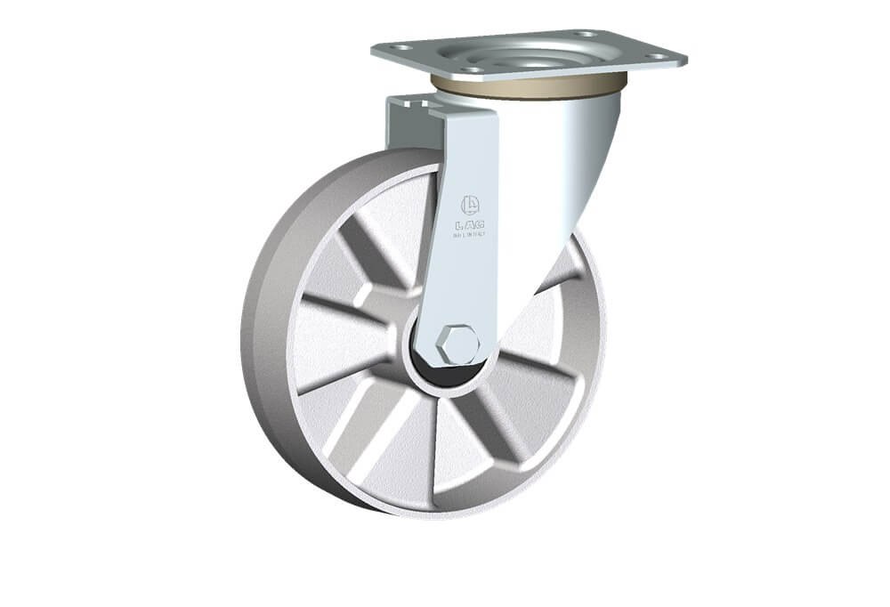 Ruote serie U con supporto M22 Ruote monolitiche in alluminio idonee per alte temperature (-40°C / +270°C). Disponibili con cuscinetti a sfere standard o inox Ruota con cuscinetti a sfere.