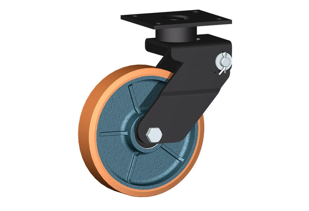 Ruote serie Z con supporto M34 Ruote in poliuretano colato 95 Sh.A. e mozzo in ghisa. Disponibili con cuscinetti a sfere di precisione schermati. Ruota con cuscinetti a sfere.