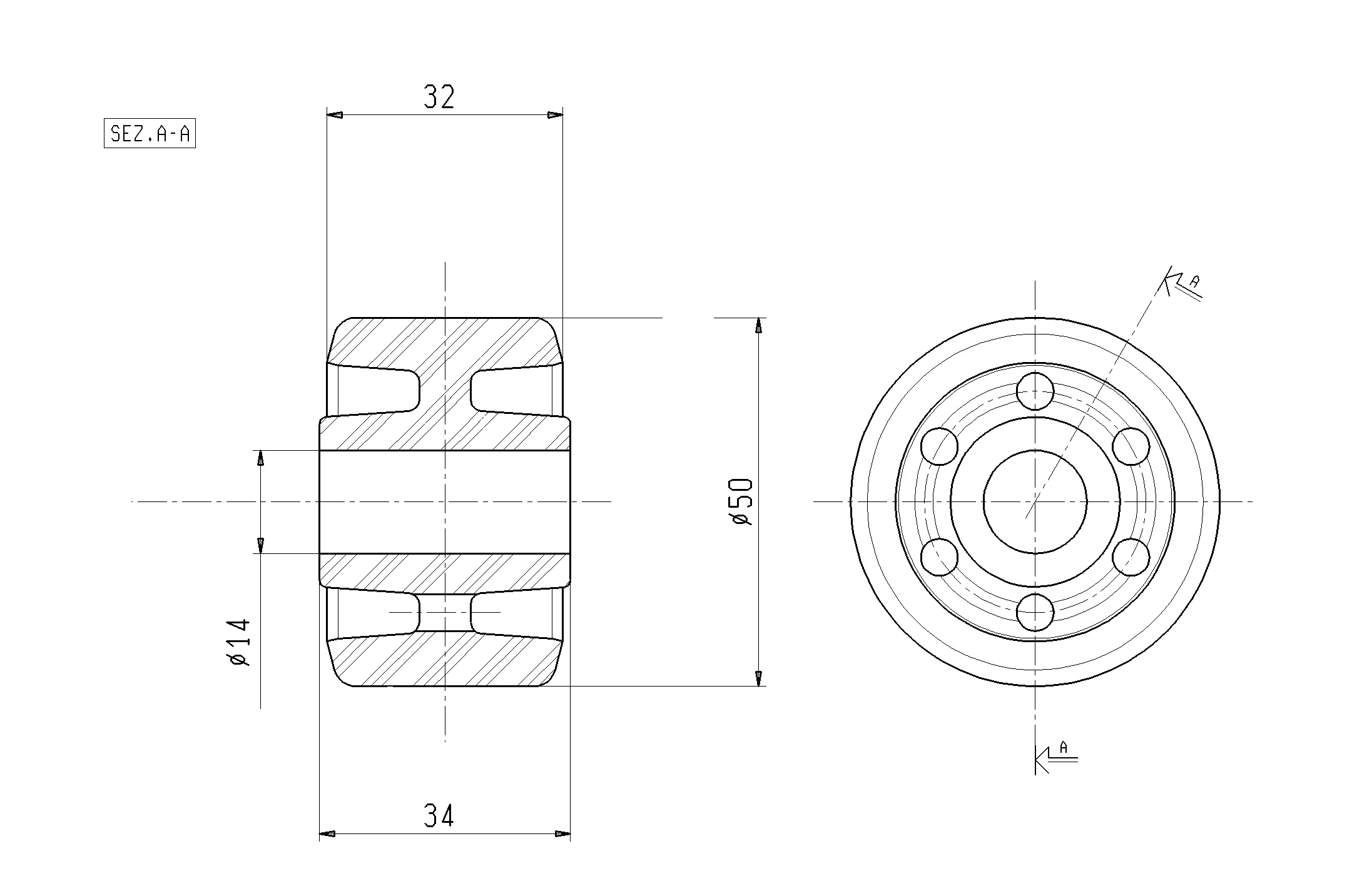 Ruote serie RP Rulli transpallet monolitici in polyammide 6 disponibili con o senza i cuscinetti a sfere schermati o inox. Ruota a foro passante.