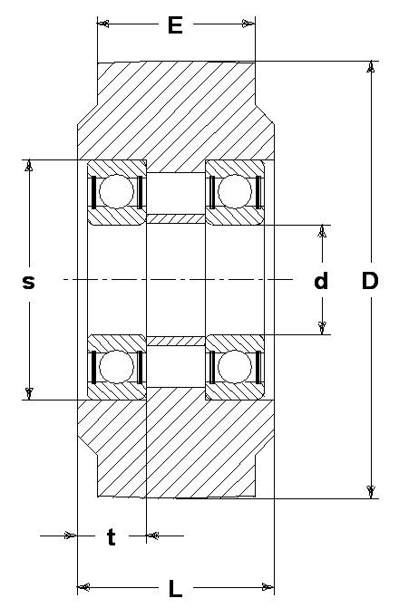 Rueda serie PE Rueda de poliamida 6 colada para cargas extra elevadas. Cubo con: cojinetes a bolas de precisión estancos (2RS).