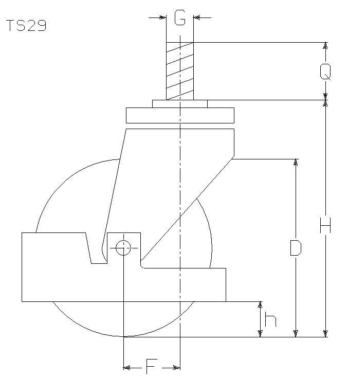 RUOTA E 125X50/50 CC SCF M22 M14X30+P.PI