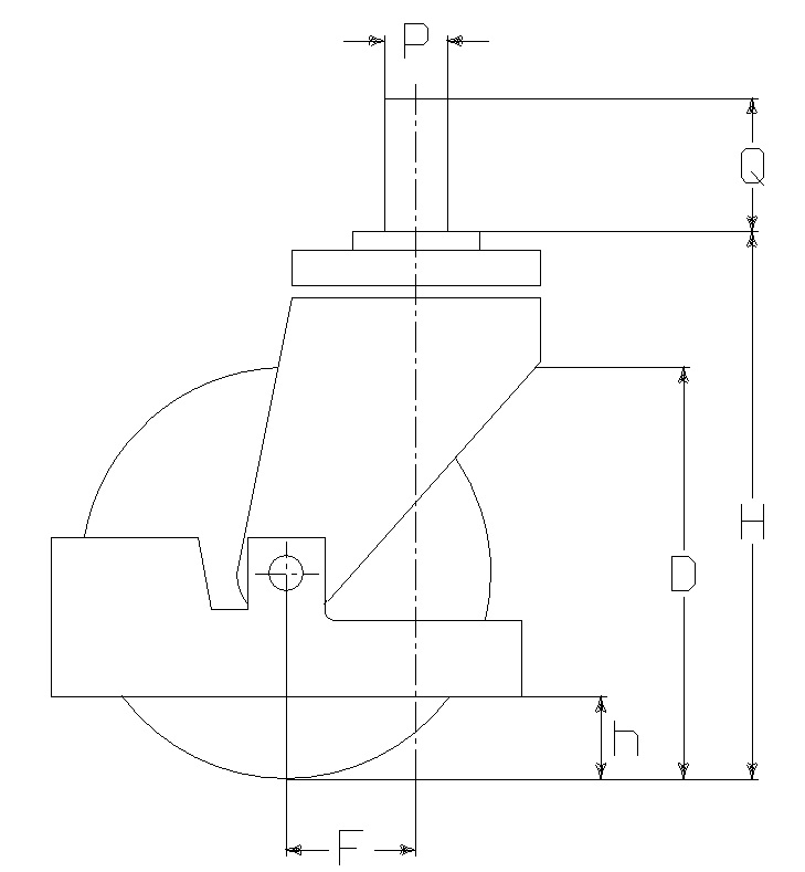 RUOTA E 125X50/50 CC SCL M22 27X60+P.PIE