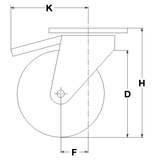 RUOTA FN 100X30/40 FP SPG M22+FH(B.PTFE)