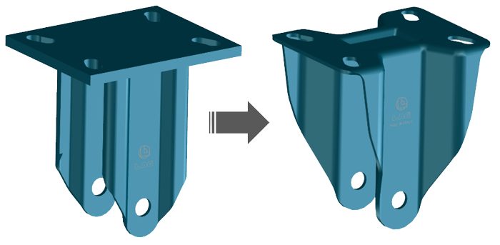 LAG E70 fork design, befor and after