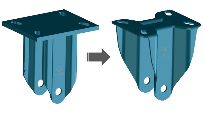 LAG E70 fork design, befor and after